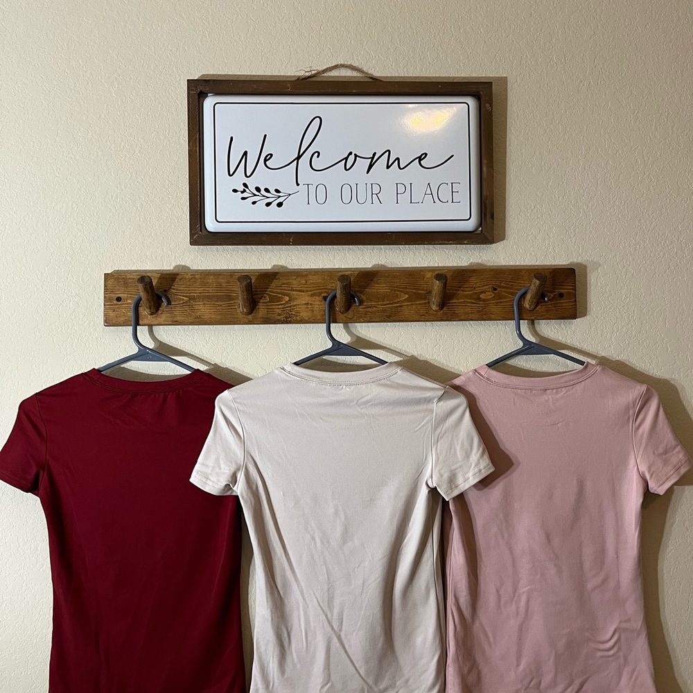 3 Pack Girl Red, Cream and Pink Fitted Short Sleeve Tees - Picture 2 of 5